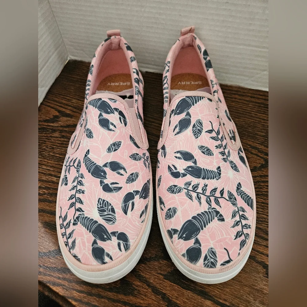 Sperry Women's Size 12 Top Sider Pink Canvas Low Top Slip On Sneakers. (5) - Picture 3 of 7